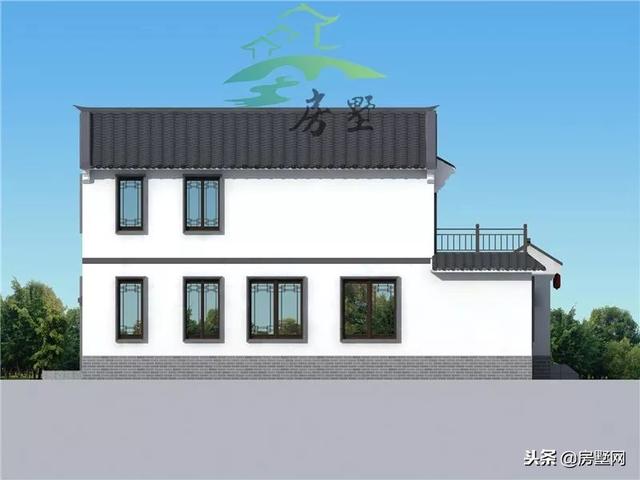 磚混結(jié)構(gòu)中式二層別墅設(shè)計圖，韻味十足，帶給你最好的居住體驗