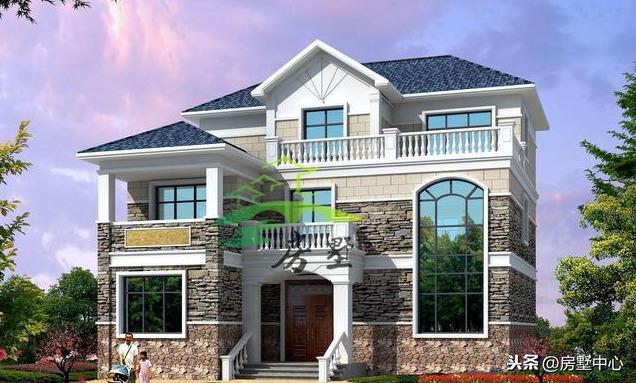 農(nóng)村三層歐式別墅設(shè)計(jì)圖，清新文雅，透露出藝術(shù)美感