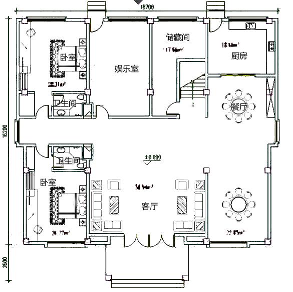三層農(nóng)村中式別墅設計圖，戶型對稱設計，優(yōu)雅大氣