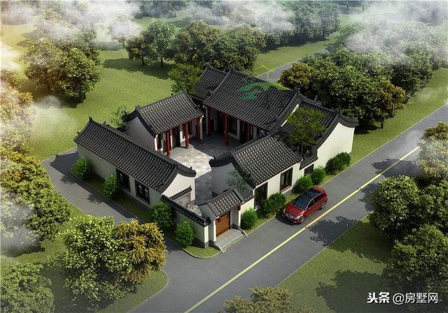 一層四合院別墅設(shè)計(jì)圖，別致的格局，時(shí)代感非常強(qiáng)