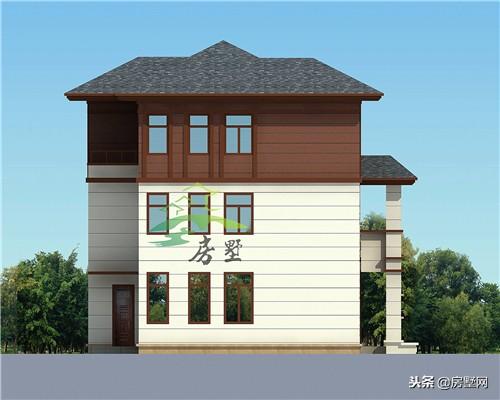 農(nóng)村中式別墅設(shè)計(jì)圖，外觀造型古樸大方，色彩清新淡雅