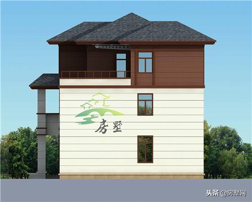 農(nóng)村中式別墅設(shè)計(jì)圖，外觀造型古樸大方，色彩清新淡雅