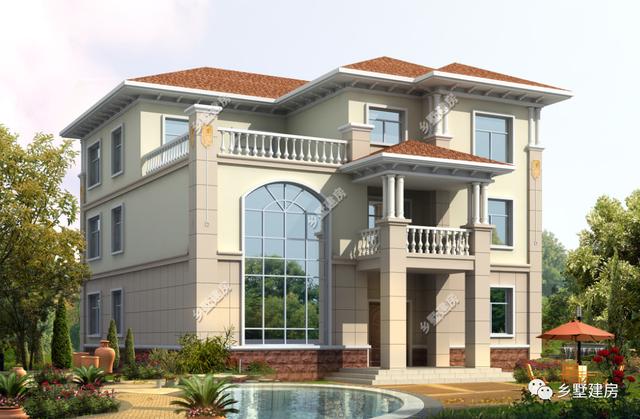 高端上檔次的現(xiàn)代風(fēng)格農(nóng)村三層別墅小洋樓，各個細節(jié)合理，不失穩(wěn)重和大氣