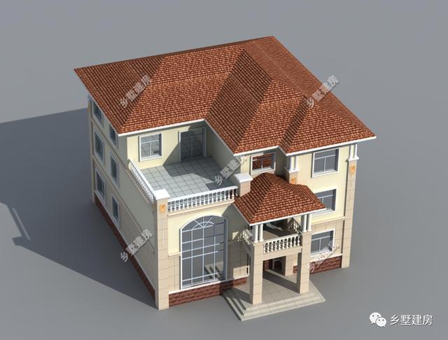 高端上檔次的現(xiàn)代風(fēng)格農(nóng)村三層別墅小洋樓，各個細節(jié)合理，不失穩(wěn)重和大氣