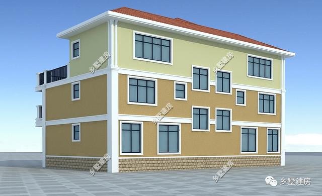 簡(jiǎn)歐風(fēng)農(nóng)村雙拼自建房設(shè)計(jì)圖，客廳挑空，時(shí)尚又大氣