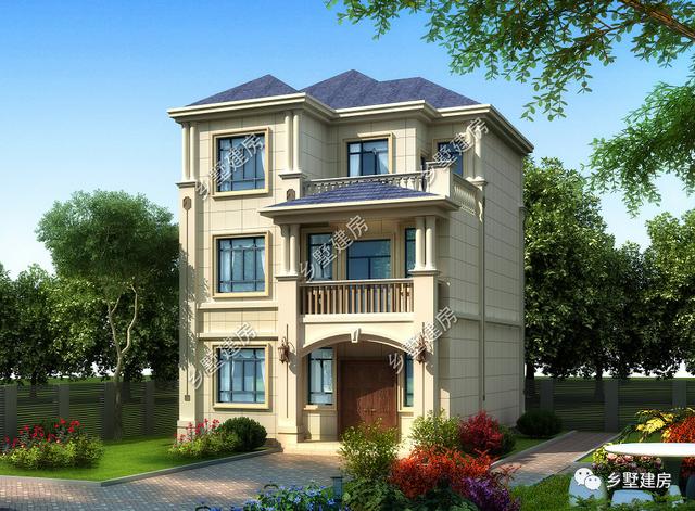 帶車庫的三層別墅設(shè)計圖，采光好，美觀實用