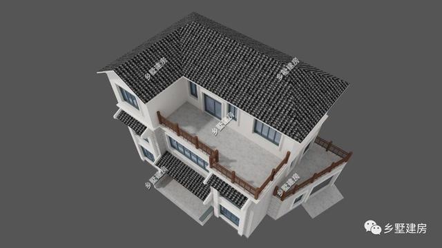 帶車庫的三層別墅設(shè)計圖，采光好，美觀實用