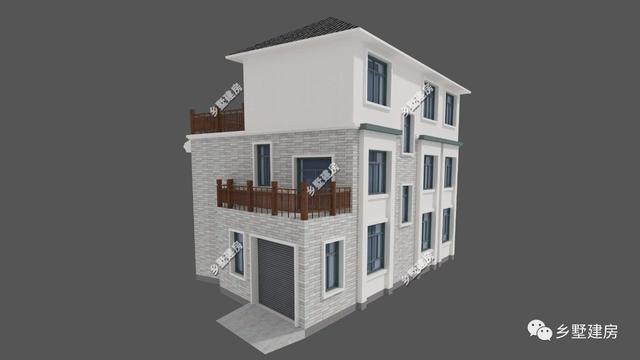 帶車庫的三層別墅設(shè)計圖，采光好，美觀實用