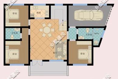 帶車庫的三層別墅設(shè)計圖，采光好，美觀實用