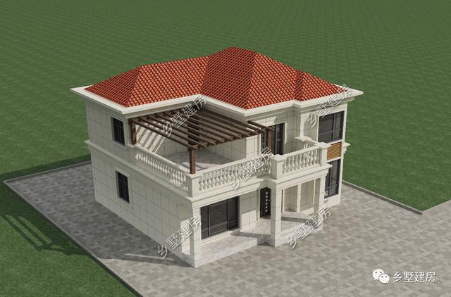 農(nóng)村二層別墅設(shè)計(jì)圖，戶型合理、外觀簡(jiǎn)潔大氣，適合農(nóng)村建造