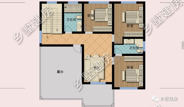 農(nóng)村二層別墅設(shè)計(jì)圖，戶型合理、外觀簡(jiǎn)潔大氣，適合農(nóng)村建造