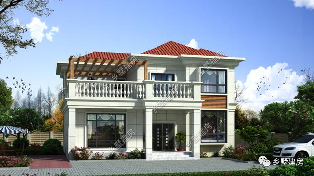 農(nóng)村二層別墅設(shè)計(jì)圖，戶型合理、外觀簡(jiǎn)潔大氣，適合農(nóng)村建造
