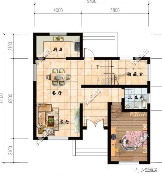 農(nóng)村二層小別墅設(shè)計(jì)圖，外觀清新淡雅，非常精致