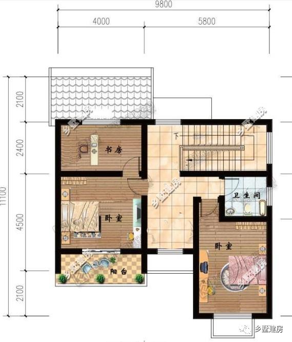 農(nóng)村二層小別墅設(shè)計(jì)圖，外觀清新淡雅，非常精致