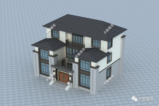 這款新中式別墅設計圖，整體效果令人驚嘆，簡直太漂亮了