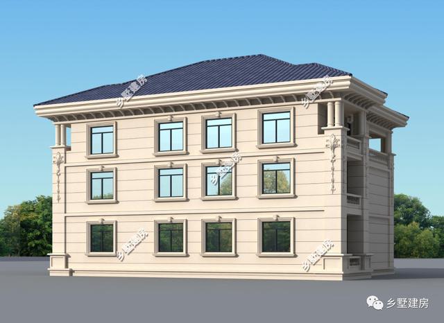 一款兩層歐式別墅設(shè)計圖，外觀清新簡約，室內(nèi)布局實用