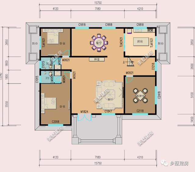 一款兩層歐式別墅設(shè)計圖，外觀清新簡約，室內(nèi)布局實用