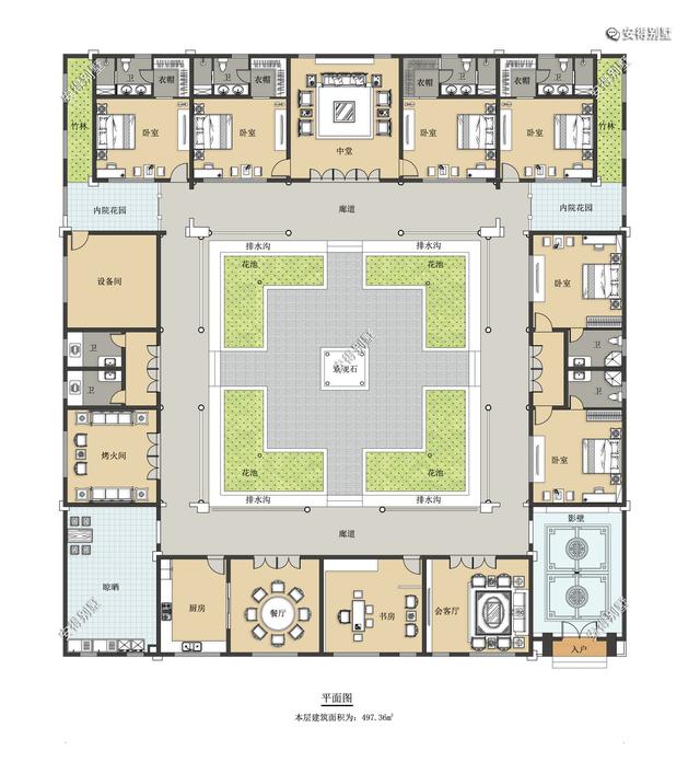 農(nóng)村自建鋼結(jié)構(gòu)四合院別墅設(shè)計(jì)圖，建一棟是幾代人的福音