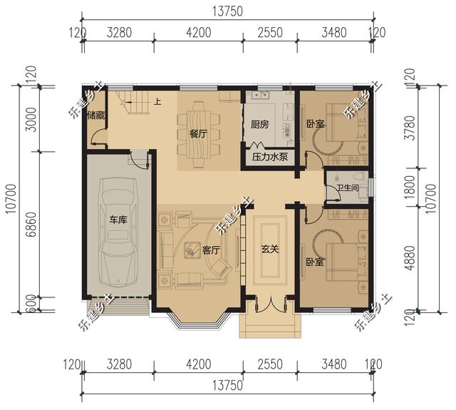 二層歐式別墅設計圖，浪漫典雅，簡潔溫馨，房屋整體舒適又美觀