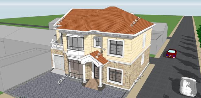 二層歐式別墅設計圖，浪漫典雅，簡潔溫馨，房屋整體舒適又美觀