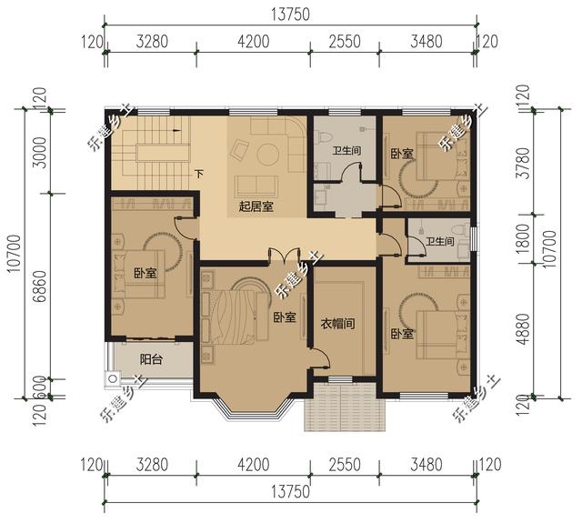 二層歐式別墅設計圖，浪漫典雅，簡潔溫馨，房屋整體舒適又美觀