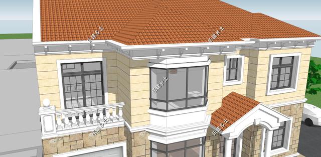 二層歐式別墅設計圖，浪漫典雅，簡潔溫馨，房屋整體舒適又美觀