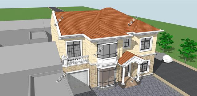 二層歐式別墅設計圖，浪漫典雅，簡潔溫馨，房屋整體舒適又美觀