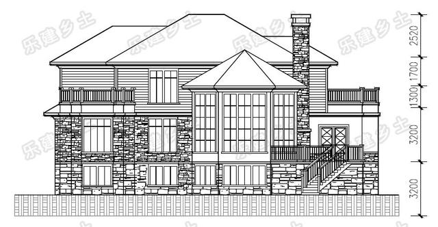 美式鄉(xiāng)村復古風別墅設(shè)計圖，沉穩(wěn)優(yōu)雅，舒展大氣，不錯的建房參考