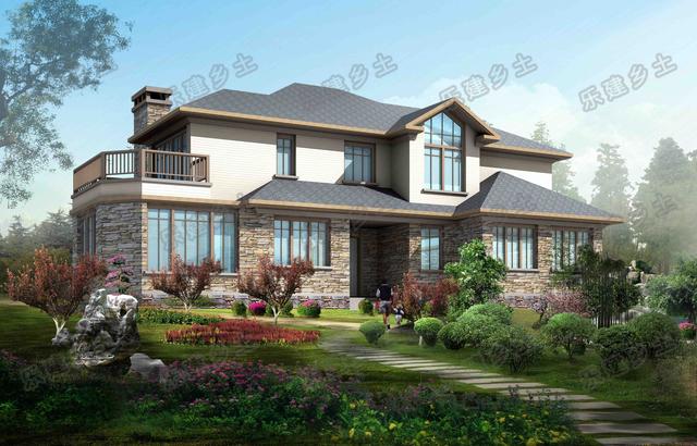 美式鄉(xiāng)村復古風別墅設(shè)計圖，沉穩(wěn)優(yōu)雅，舒展大氣，不錯的建房參考