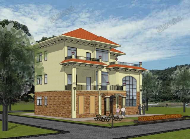 三層歐式別墅設(shè)計(jì)圖，既有恢弘大氣的外觀，又有清新自然的質(zhì)感