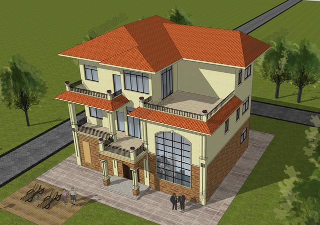 三層歐式別墅設(shè)計(jì)圖，既有恢弘大氣的外觀，又有清新自然的質(zhì)感