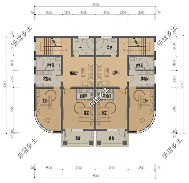 歐式雙拼三層別墅設(shè)計(jì)圖，結(jié)構(gòu)清晰合理，居住舒適