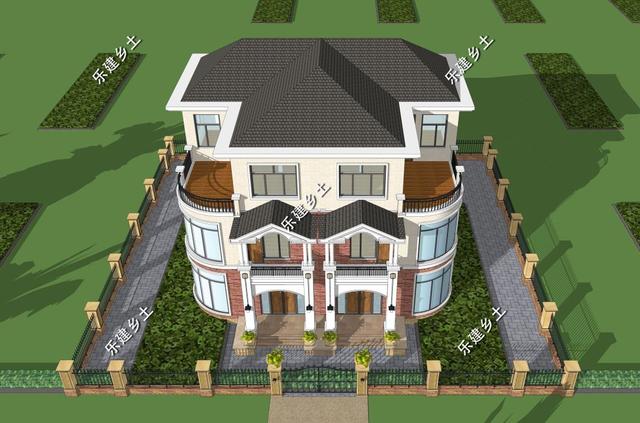 歐式雙拼三層別墅設(shè)計(jì)圖，結(jié)構(gòu)清晰合理，居住舒適