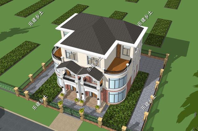 歐式雙拼三層別墅設(shè)計(jì)圖，結(jié)構(gòu)清晰合理，居住舒適