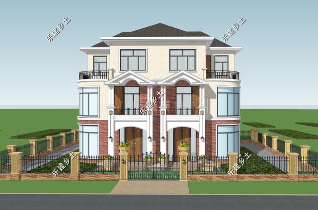 歐式雙拼三層別墅設(shè)計(jì)圖，結(jié)構(gòu)清晰合理，居住舒適