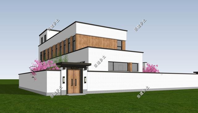 現(xiàn)代風格別墅設(shè)計圖，簡約時尚，干凈利落，顯現(xiàn)清新自然氛圍