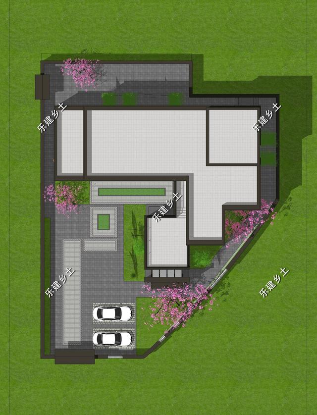 現(xiàn)代風格別墅設(shè)計圖，簡約時尚，干凈利落，顯現(xiàn)清新自然氛圍