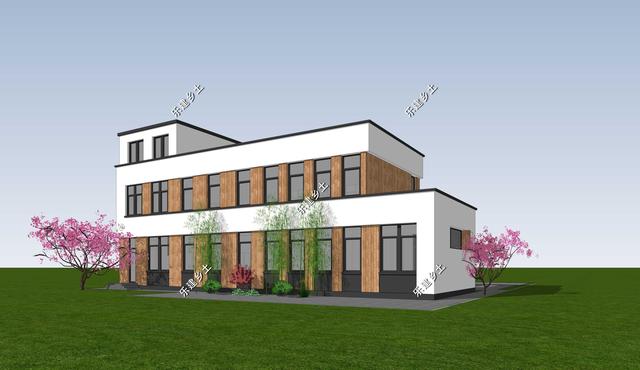 現(xiàn)代風格別墅設(shè)計圖，簡約時尚，干凈利落，顯現(xiàn)清新自然氛圍