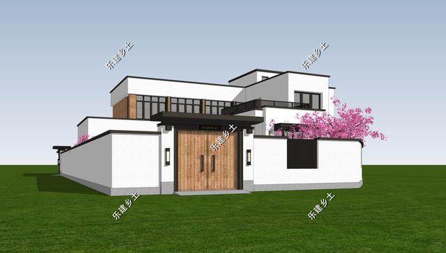 現(xiàn)代風格別墅設(shè)計圖，簡約時尚，干凈利落，顯現(xiàn)清新自然氛圍