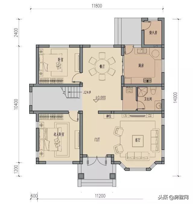 簡約二層別墅設計圖，簡約淡雅，占地不大，戶型緊湊居住舒適