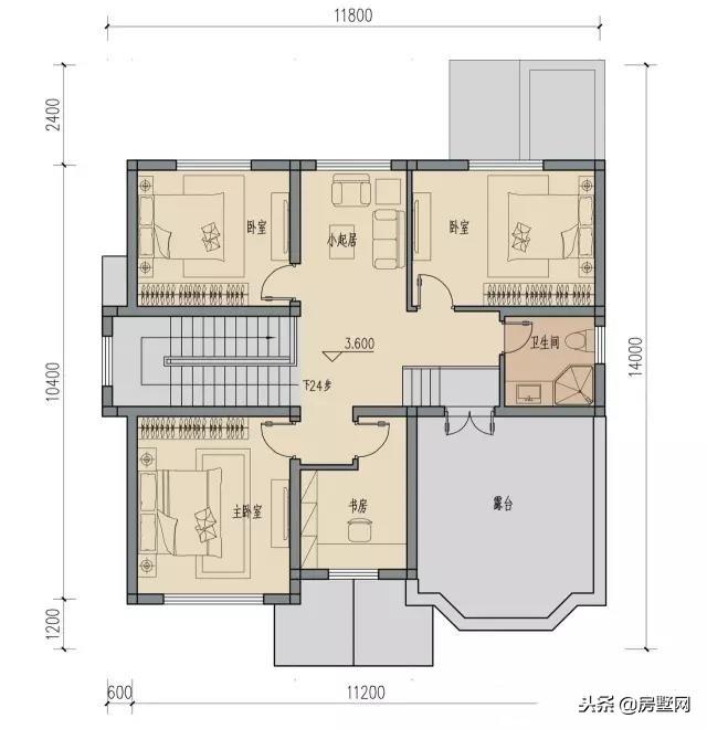 簡約二層別墅設計圖，簡約淡雅，占地不大，戶型緊湊居住舒適