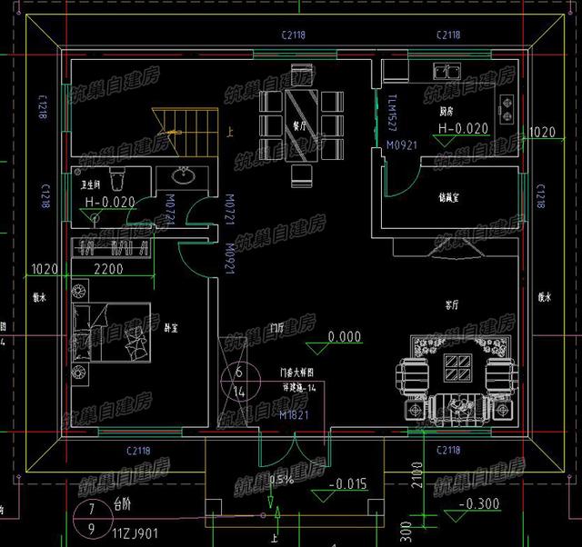 二層農(nóng)村自建房設(shè)計圖，戶型功能設(shè)計合理，實用性較強，非常適合農(nóng)村自建房