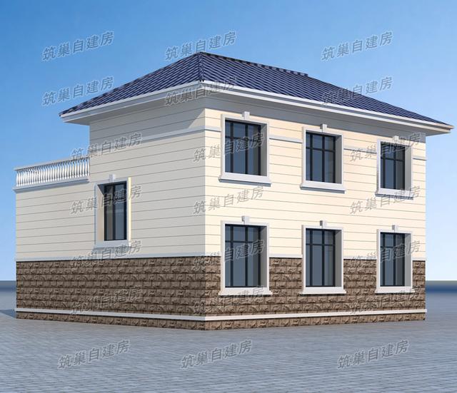 二層農(nóng)村自建房設(shè)計圖，戶型功能設(shè)計合理，實用性較強，非常適合農(nóng)村自建房