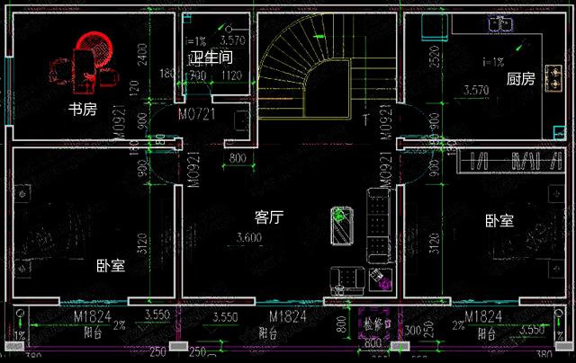 帶商鋪二層平屋頂自建房設(shè)計圖，商住兩用，最大限度滿足生活需求