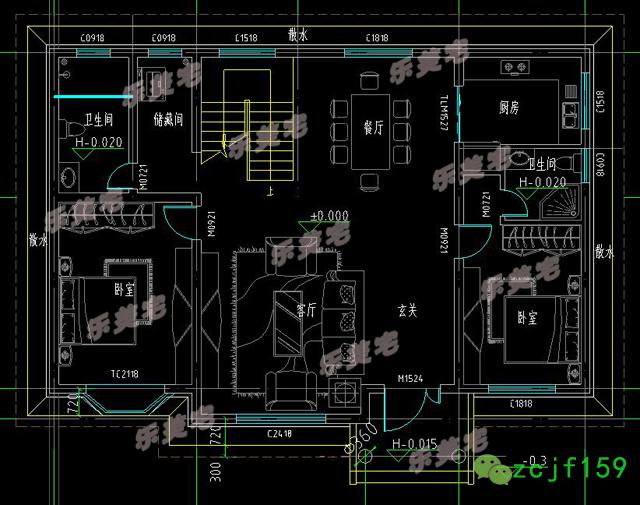 磚混結(jié)構(gòu)新農(nóng)村二層平屋頂自建房別墅設(shè)計圖，布局舒適實用
