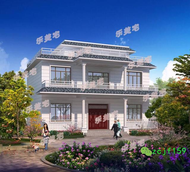 磚混結(jié)構(gòu)新農(nóng)村二層平屋頂自建房別墅設(shè)計圖，布局舒適實用