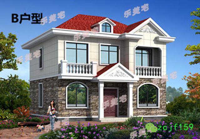 農(nóng)村二層自建別墅設(shè)計(jì)圖，精致典雅，戶型簡單合理