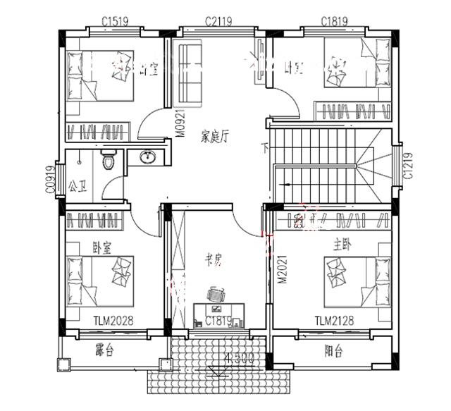農(nóng)村二層自建別墅設(shè)計(jì)圖，精致典雅，戶型簡單合理