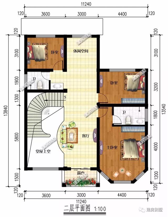 兩棟農(nóng)村別墅設(shè)計(jì)圖，戶型很通透，布局各有自己的特色