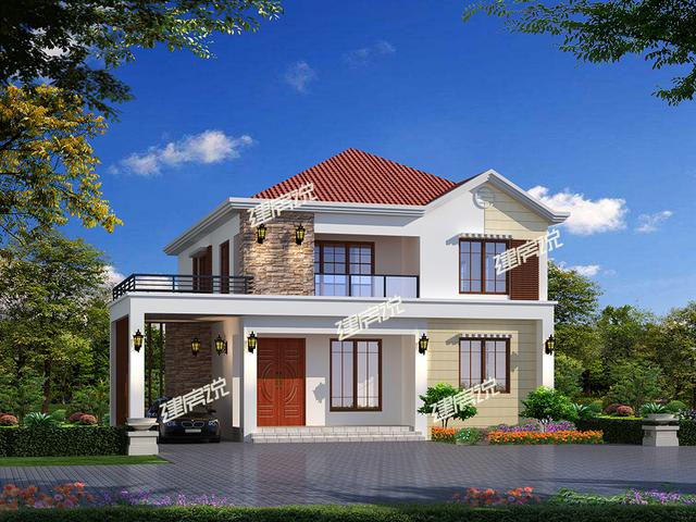 占地124平二層別墅設(shè)計(jì)圖，簡(jiǎn)約溫馨，造價(jià)經(jīng)濟(jì)，施工簡(jiǎn)單